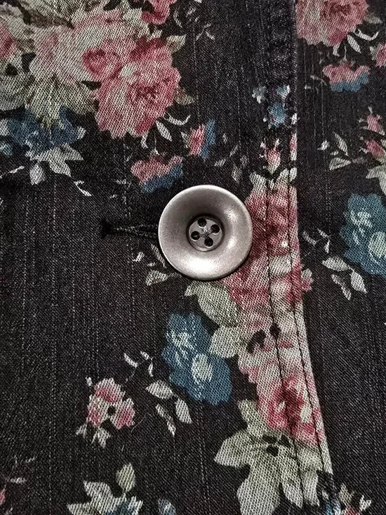 Free People Cropped Floral Blazer Jacket Size 6 Boho Romantic Cottagecore - Picture 8 of 14